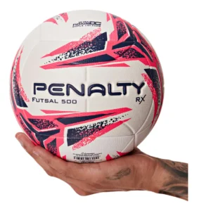 Bola De Futsal Rx 500 Xxiii Cor Branco Rosa E Azul Penalty
