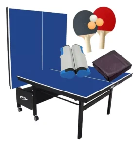 Mesa Ping Pong Mdf 1084 Klopf + Kit Completo 5091 + Capa F Cor Azul