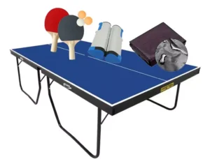 Mesa De Ping Pong Mdf 1090 Klopf + Kit Completo 5091 + Capa Cor Azul
